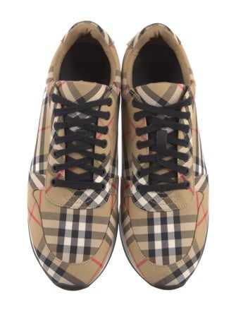 Burberry Nova Check Pattern Canvas Sneakers