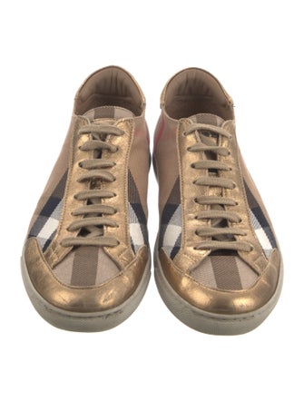 Burberry Nova Check Pattern Canvas Sneakers