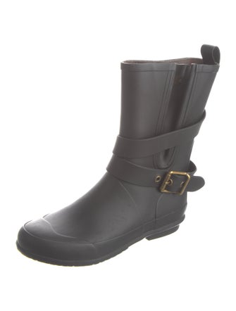 Burberry Nova Check Pattern Rubber Rain Boots