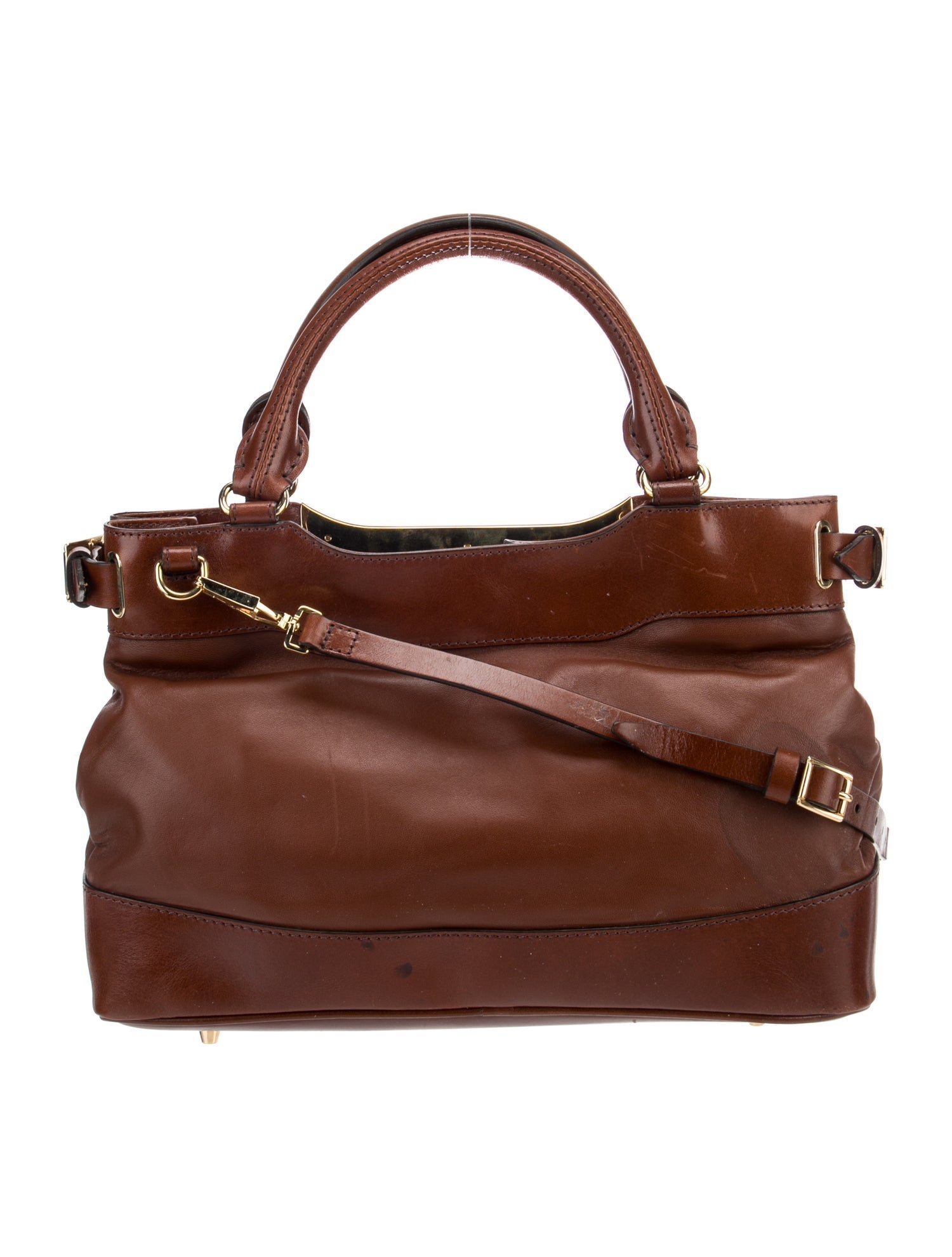 Burberry Leather Top Handle Bag