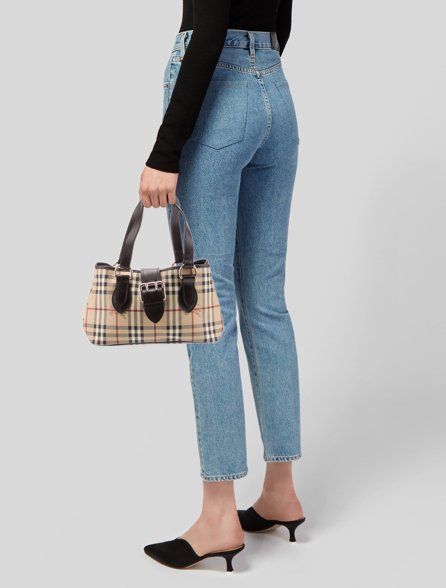 Burberry London Leather Top Handle Bag