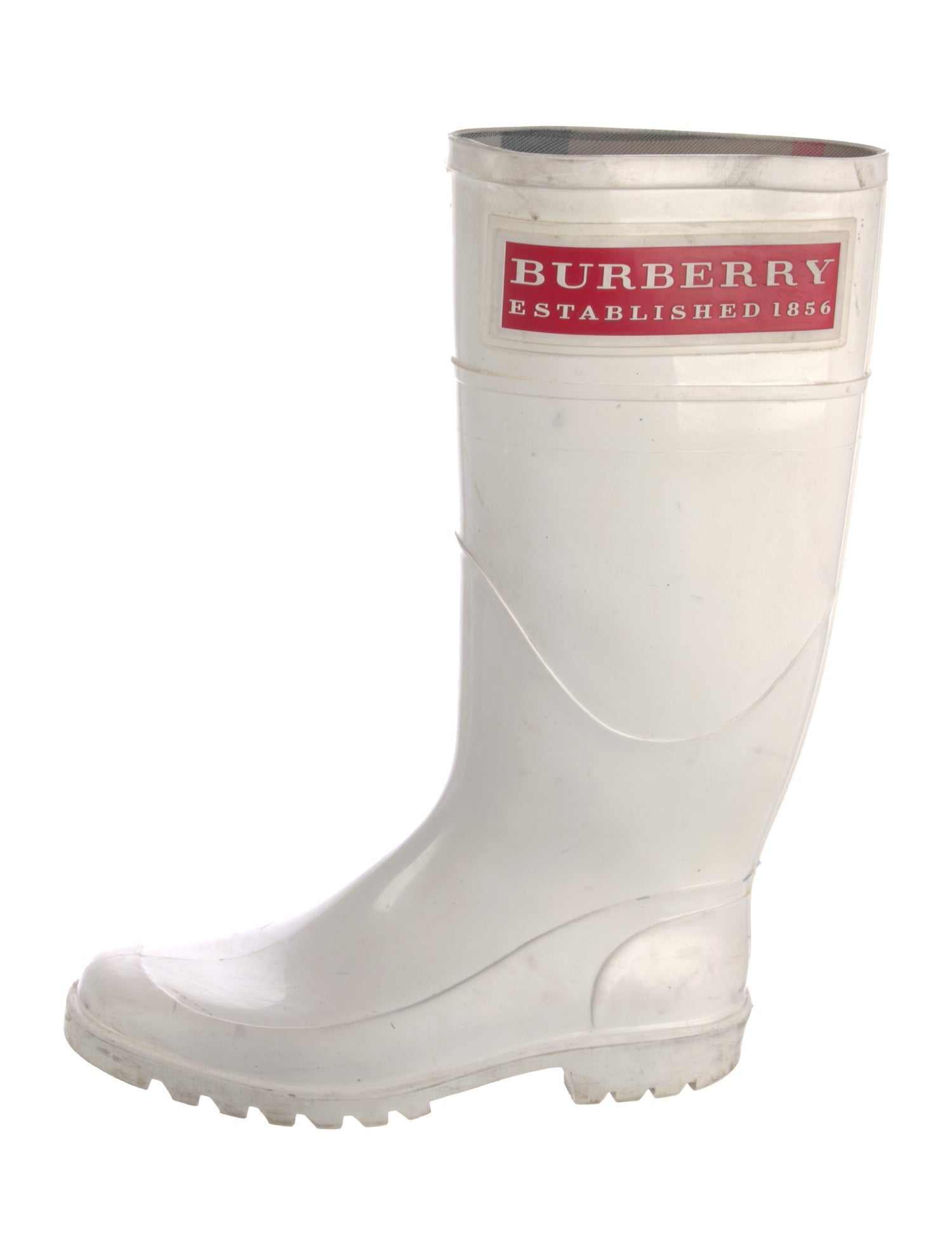 Burberry Rubber Graphic Print Rain Boots