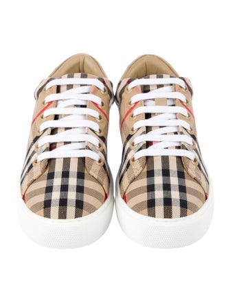 Burberry Nova Check Pattern Canvas Sneakers