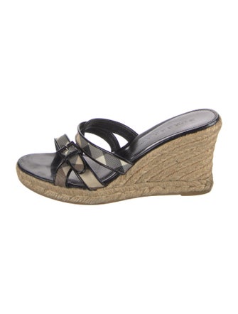 Burberry Nova Check Pattern Leather Espadrilles