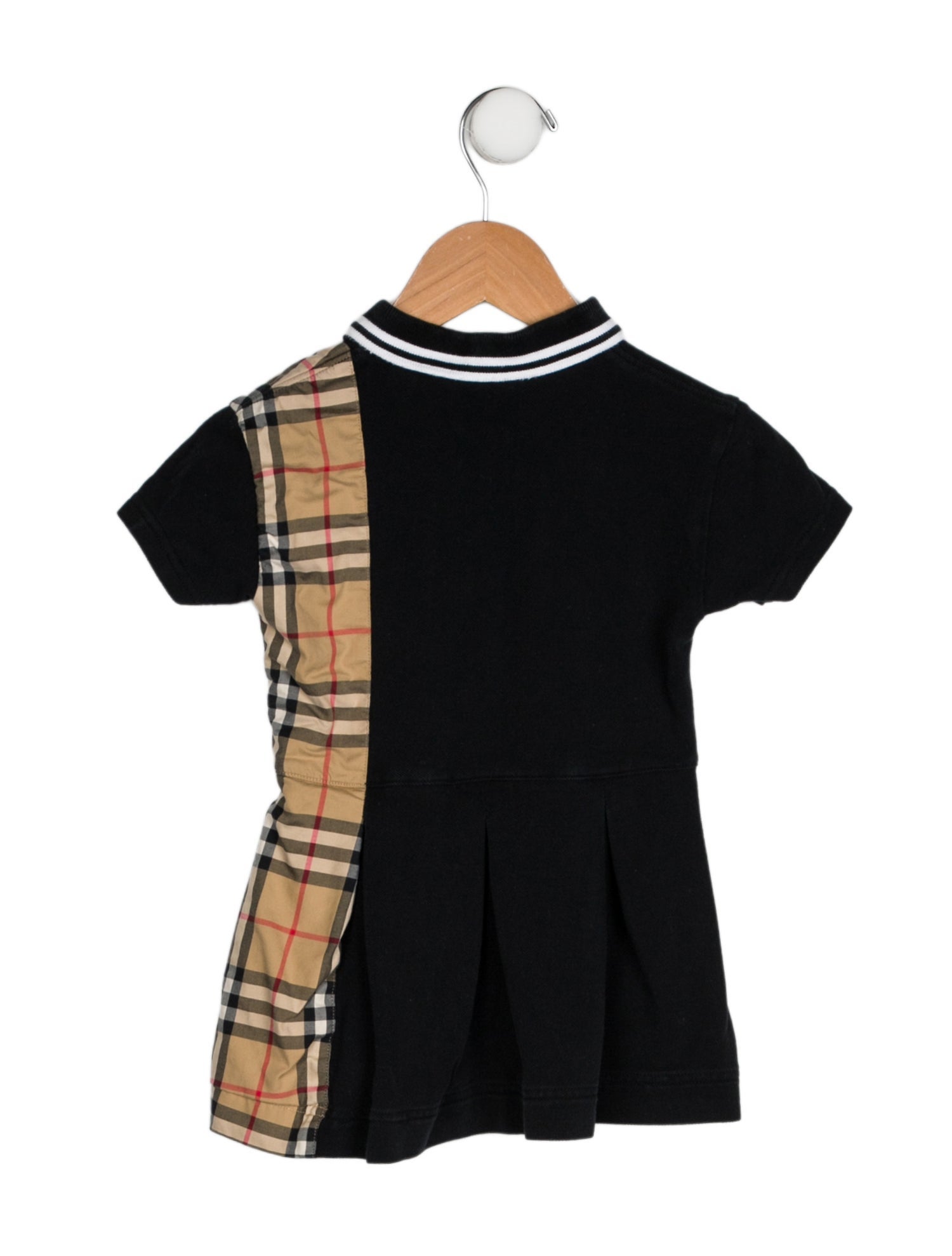 Burberry Girls' Solid Embroidered Short Sleeve Dress