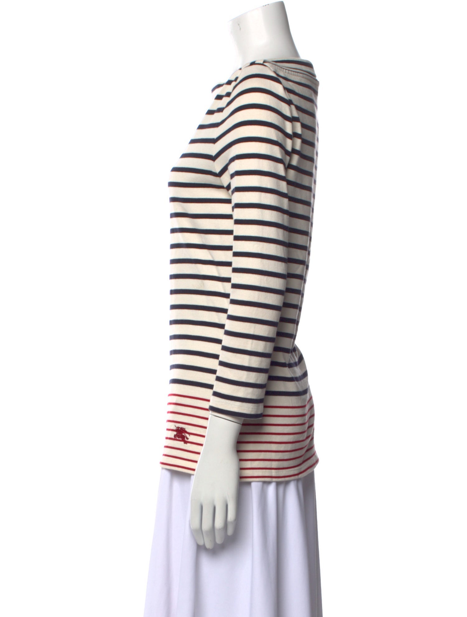 Burberry Striped Bateau Neckline Top