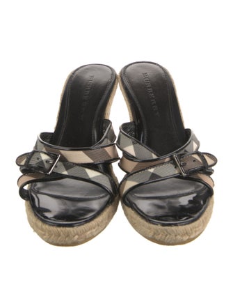 Burberry Nova Check Pattern Leather Espadrilles