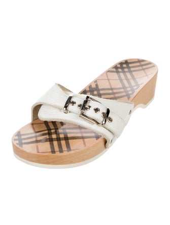 Burberry Leather Printed Slides