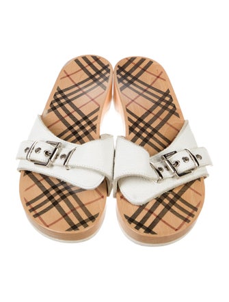 Burberry Leather Printed Slides