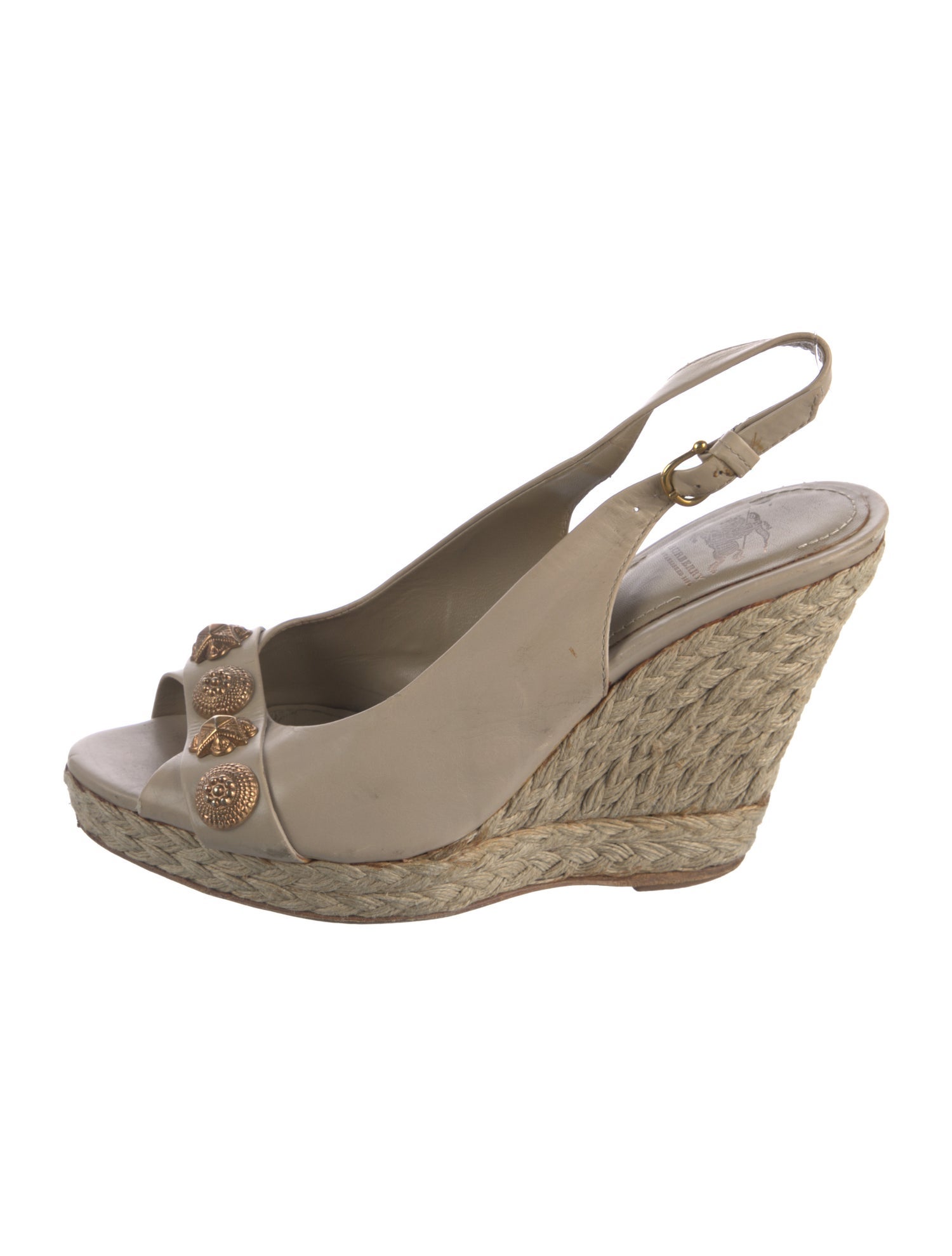 Burberry Jute Slingback Sandals