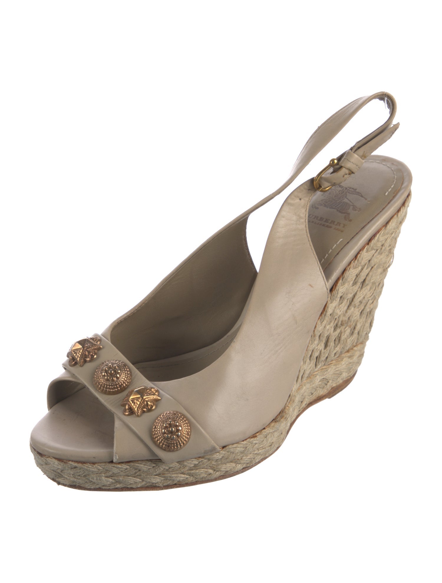 Burberry Jute Slingback Sandals