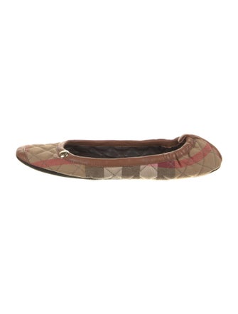 Burberry Nova Check Pattern Canvas Ballet Flats