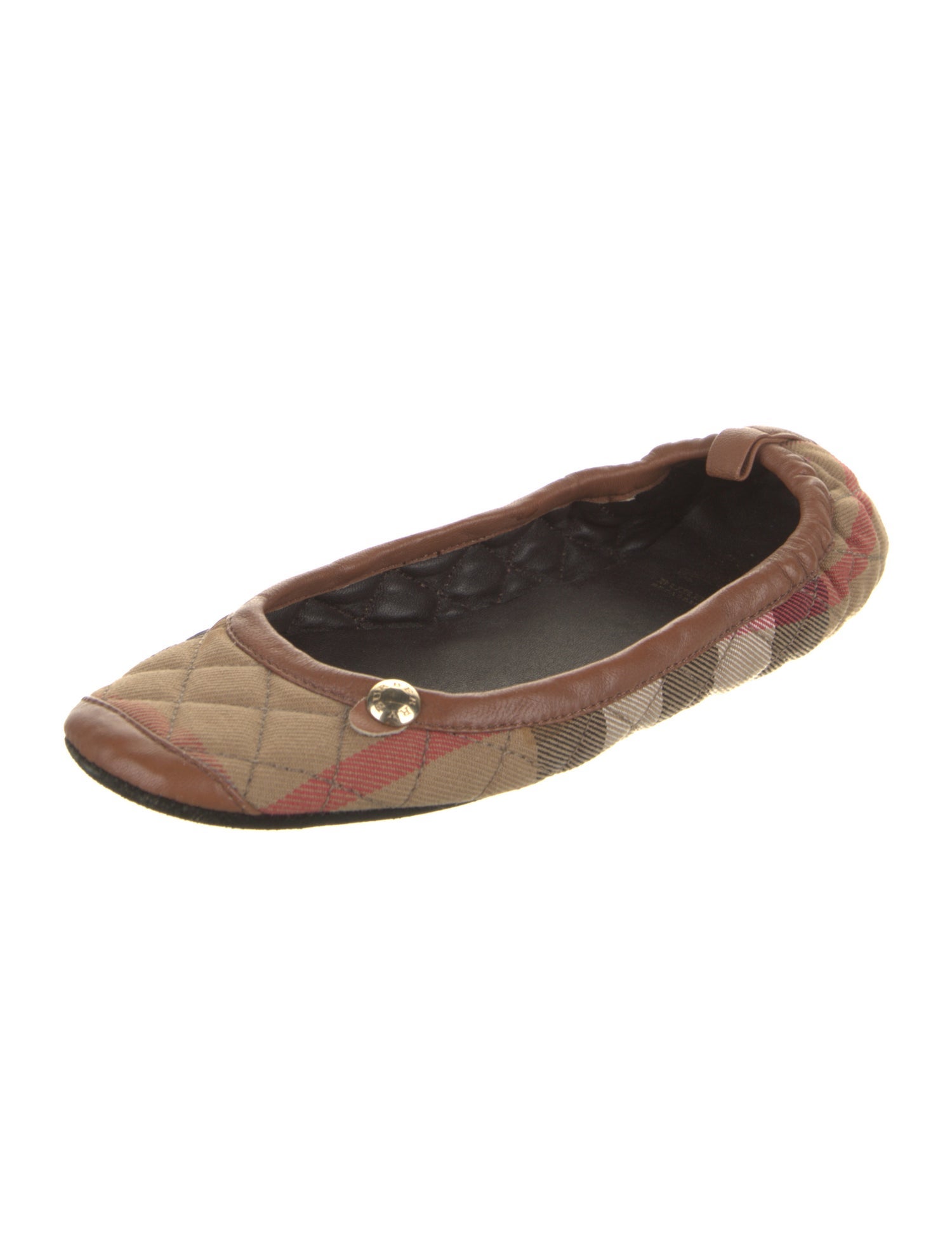 Burberry Nova Check Pattern Canvas Ballet Flats