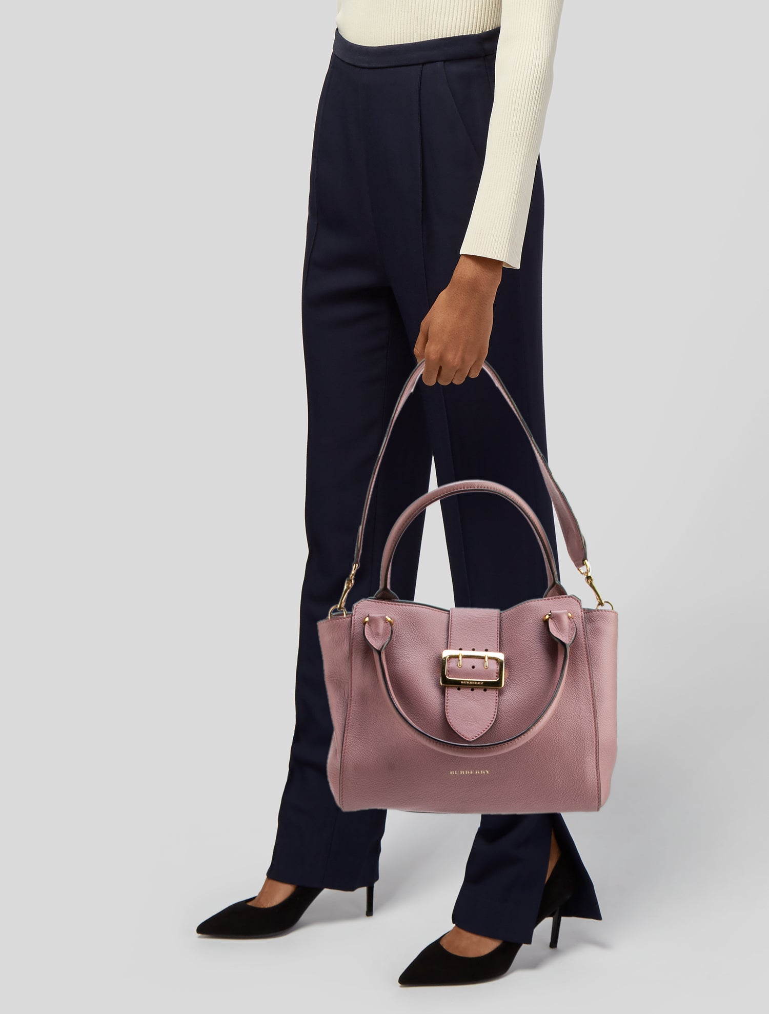 Burberry Leather Buckle Tote
