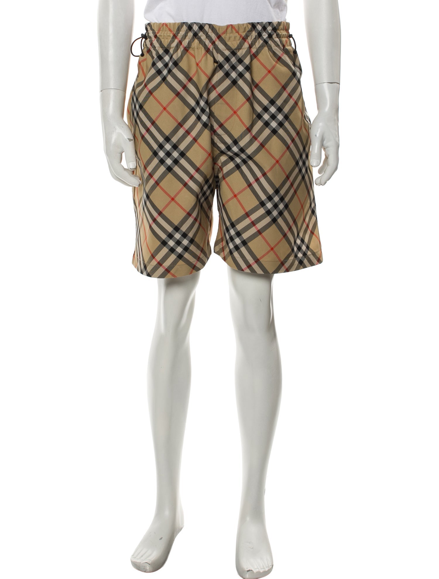Burberry Plaid Print Flat Front Shorts