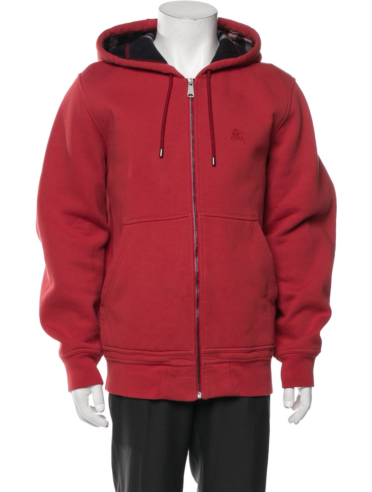 Burberry Nova Check Pattern V-Neck Hoodie