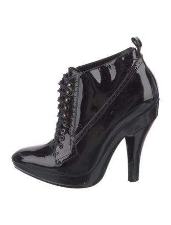 Burberry Patent Leather Lace-Up Boots