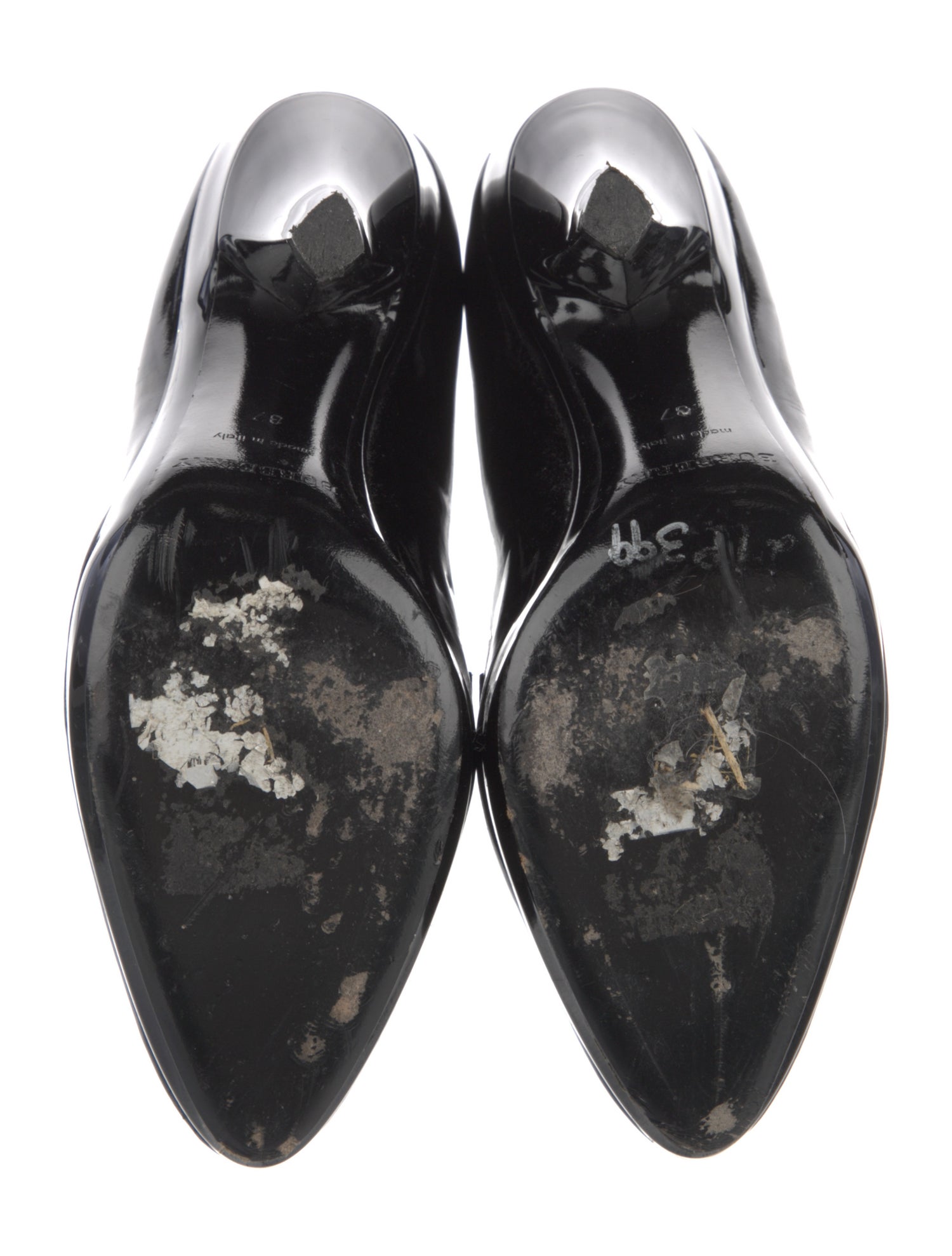 Burberry Patent Leather Lace-Up Boots