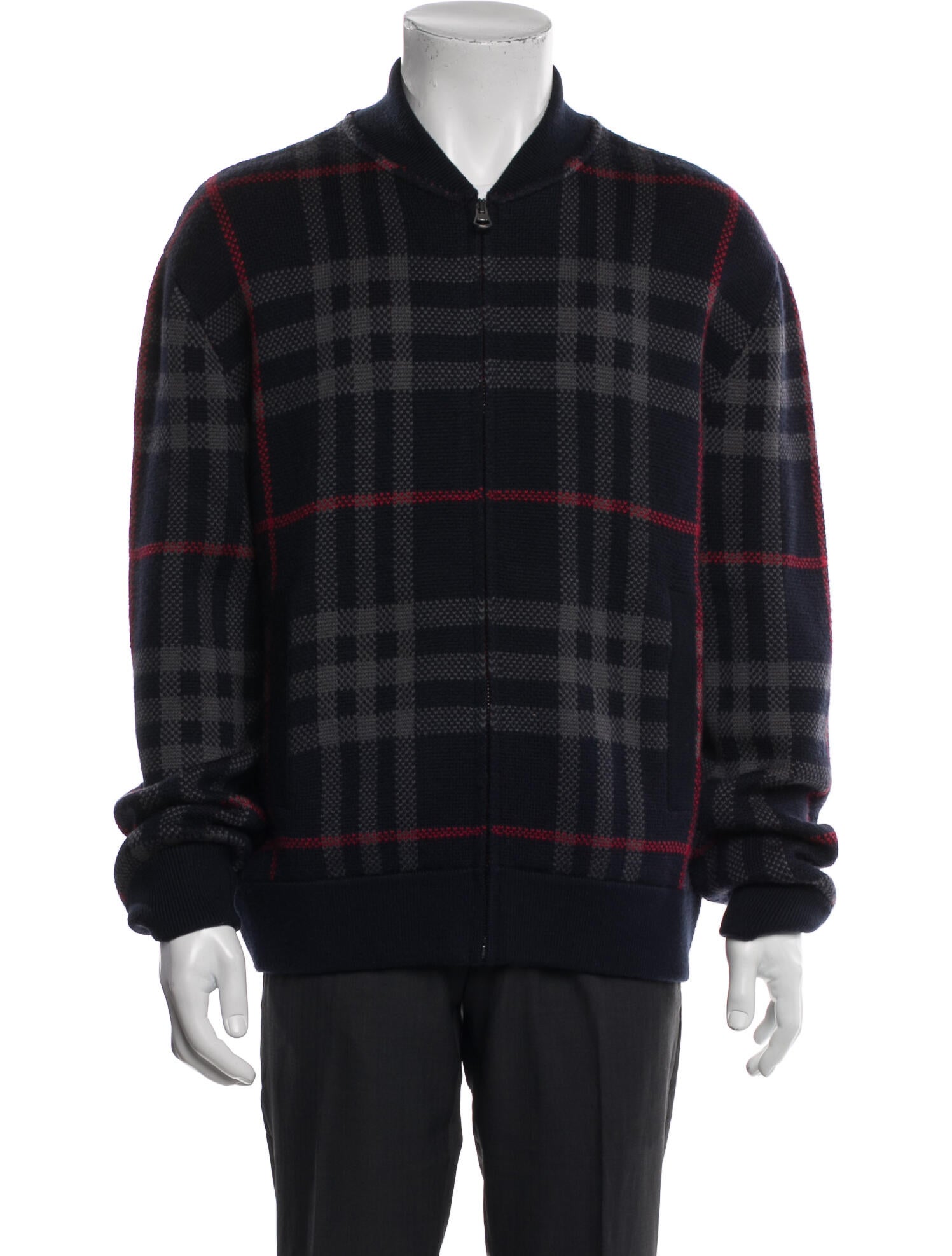 Burberry Nova Check Pattern Wool Cardigan