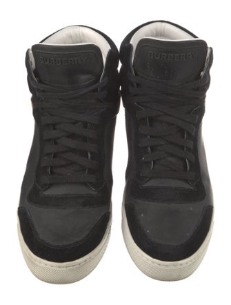 Burberry Nova Check Pattern Leather Sneakers