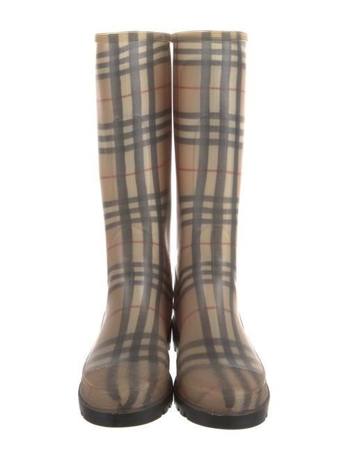 Burberry Nova Check Pattern Rubber Rain Boots