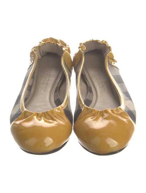 Burberry House Check Pattern Patent Leather Ballet Flats