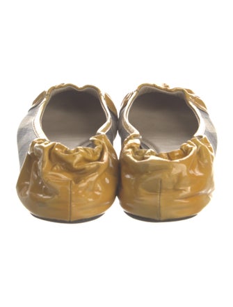 Burberry House Check Pattern Patent Leather Ballet Flats