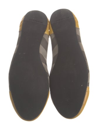 Burberry House Check Pattern Patent Leather Ballet Flats