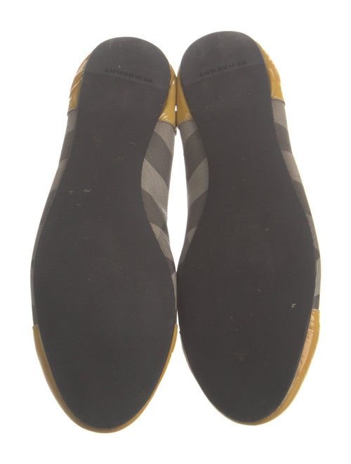 Burberry House Check Pattern Patent Leather Ballet Flats