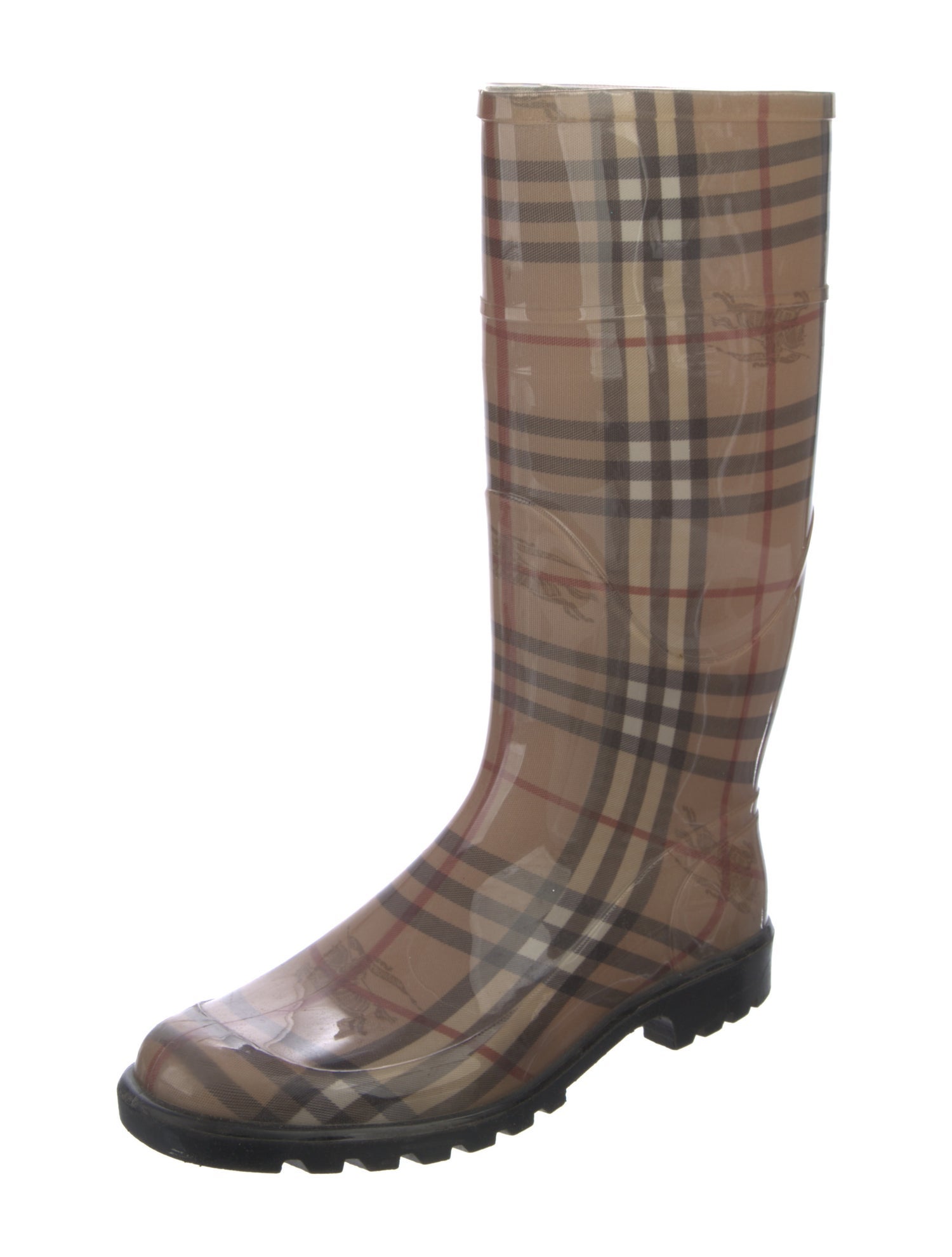 Burberry Haymarket Check Pattern Rubber Rain Boots