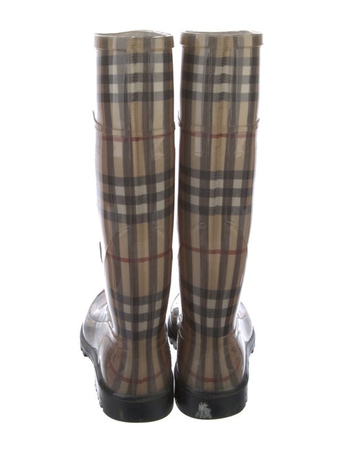 Burberry Haymarket Check Pattern Rubber Rain Boots