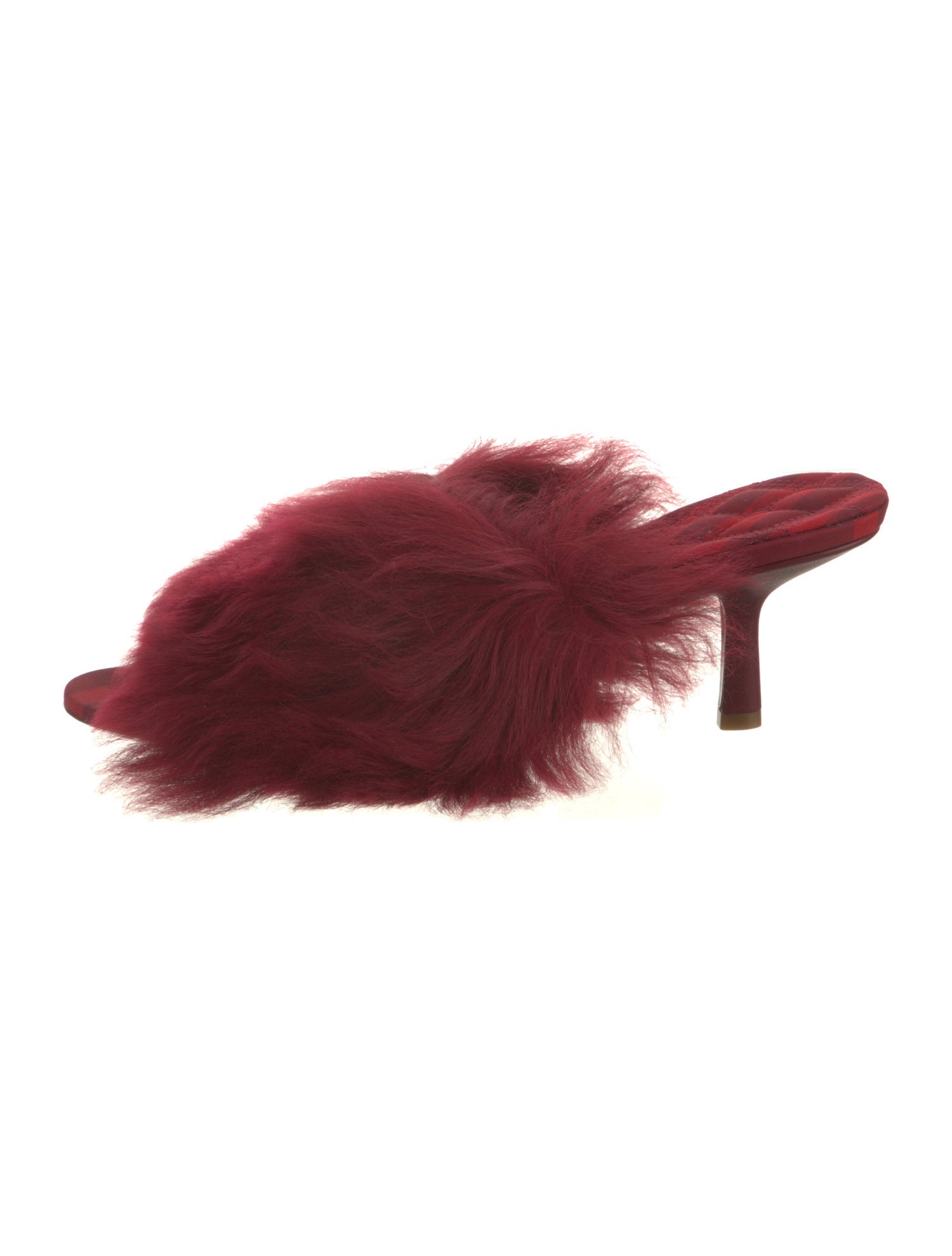 Burberry Shearling Leather Trim Embellishment Slides