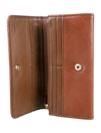 Burberry Nova Check Pattern Leather Continental Wallet