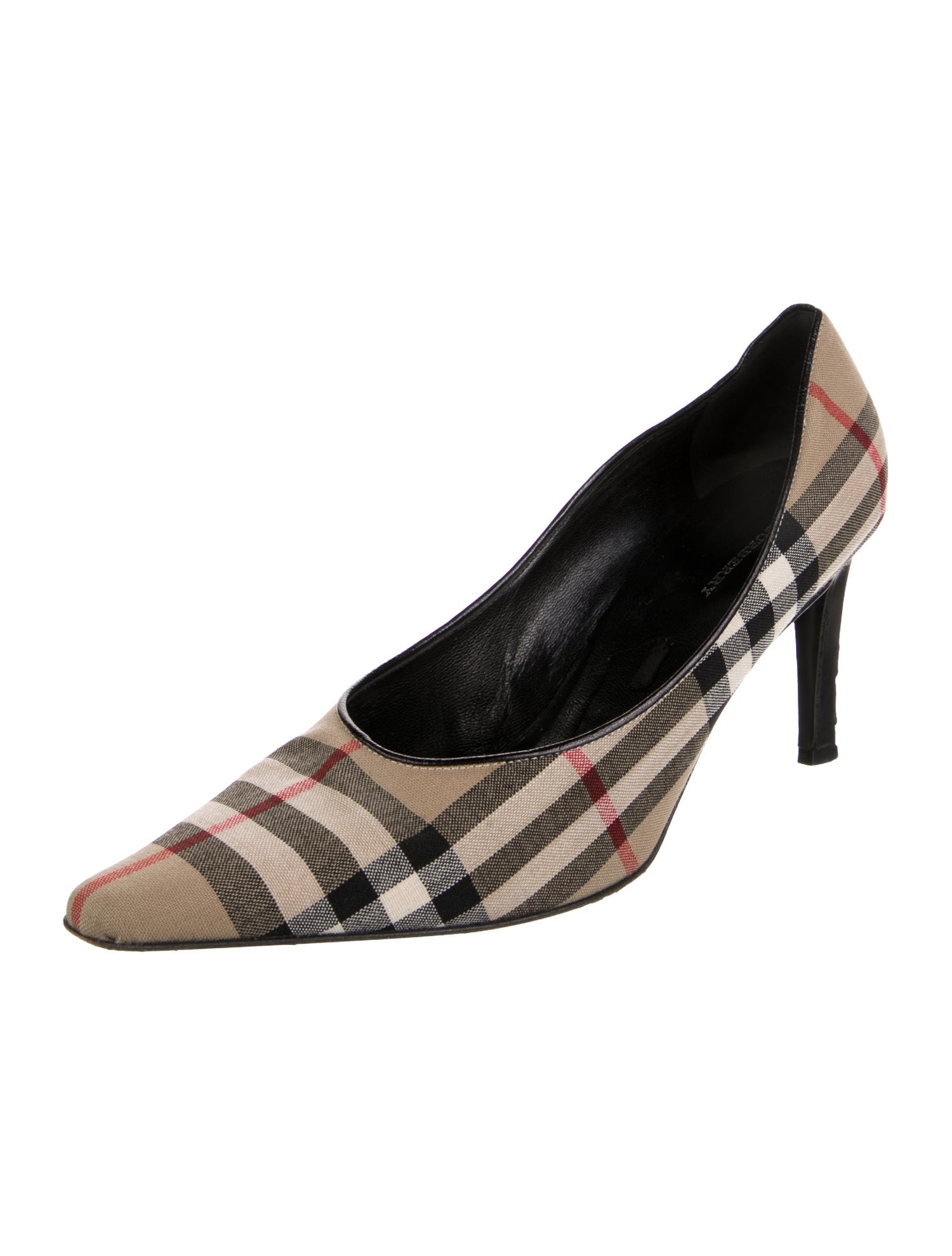 Burberry Nova Check Pattern Canvas D'Orsay Pumps