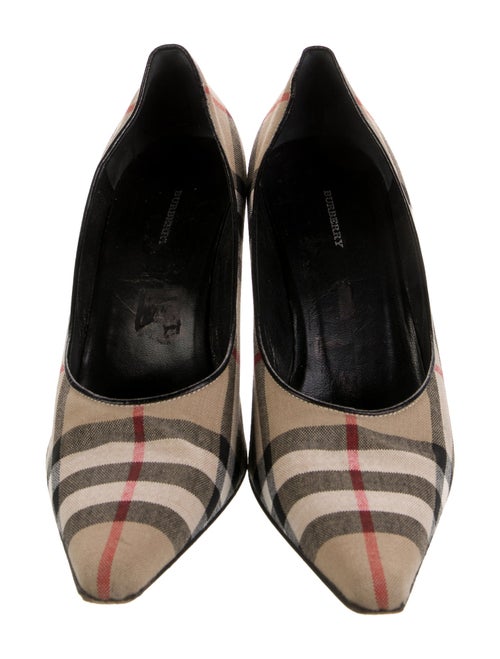 Burberry Nova Check Pattern Canvas D'Orsay Pumps