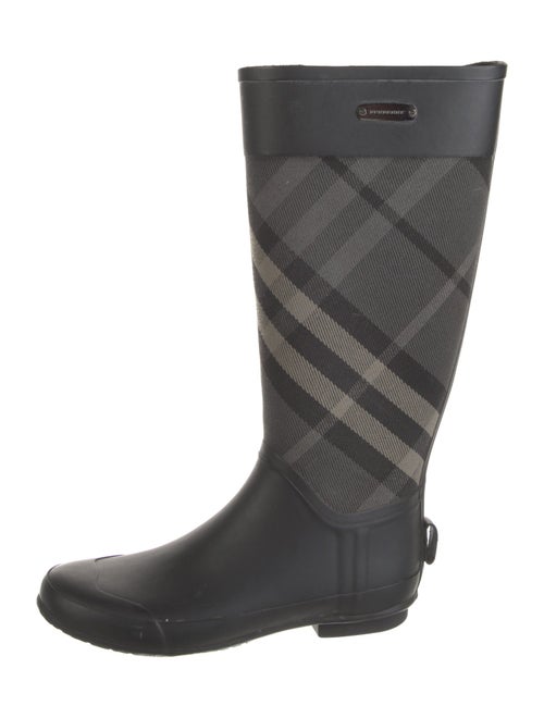 Burberry Rubber Plaid Print Rain Boots