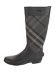 Burberry Rubber Plaid Print Rain Boots