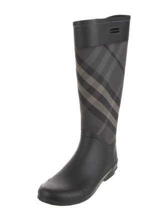 Burberry Rubber Plaid Print Rain Boots