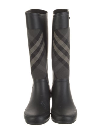 Burberry Rubber Plaid Print Rain Boots