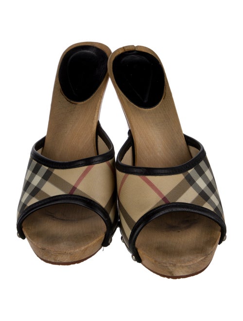 Burberry Nova Check Pattern Studded Accents Slides