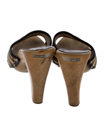 Burberry Nova Check Pattern Studded Accents Slides