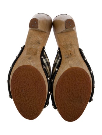 Burberry Nova Check Pattern Studded Accents Slides