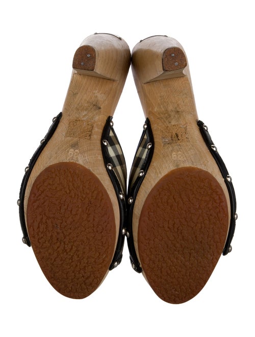 Burberry Nova Check Pattern Studded Accents Slides