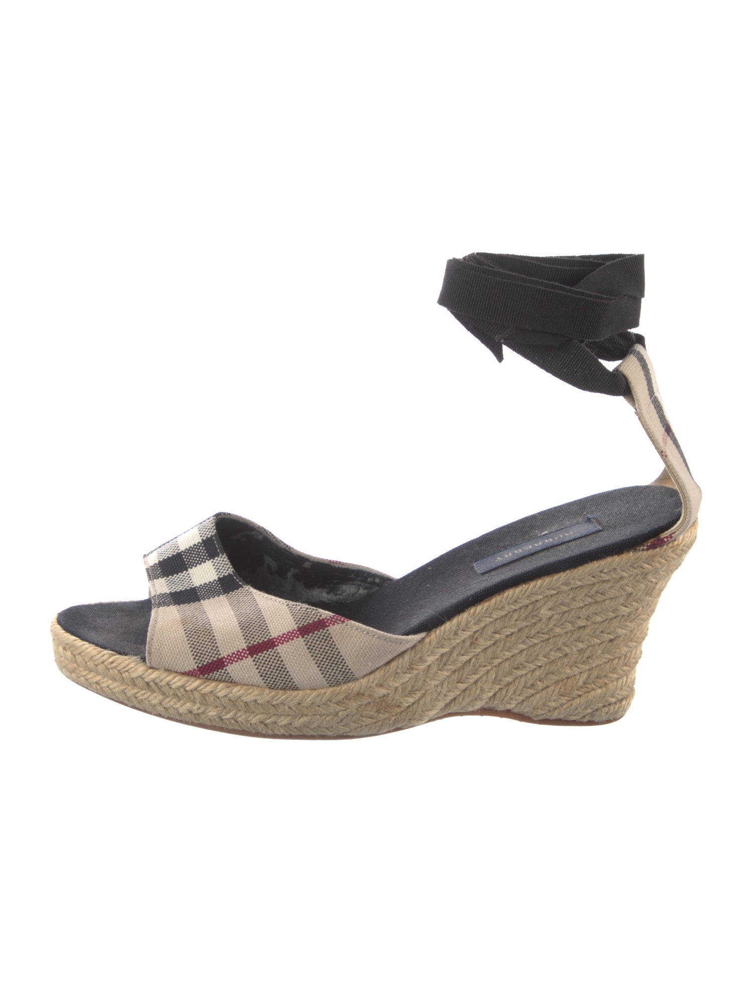Burberry Canvas Plaid Print Pumps