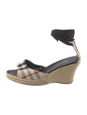 Burberry Canvas Plaid Print Pumps