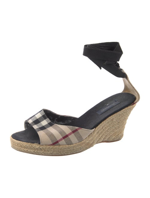 Burberry Canvas Plaid Print Pumps