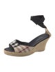 Burberry Canvas Plaid Print Pumps