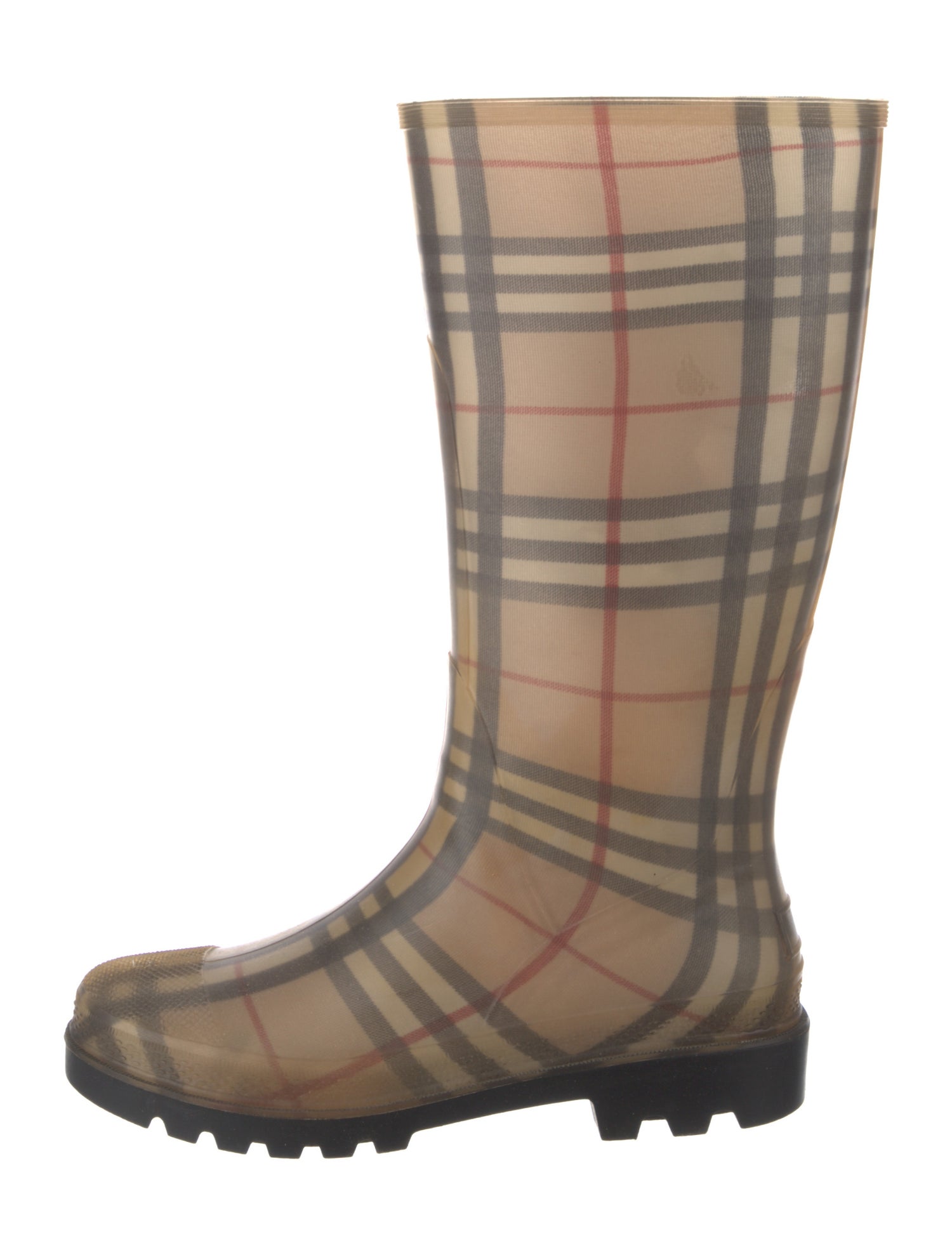 Burberry Rubber Plaid Print Rain Boots