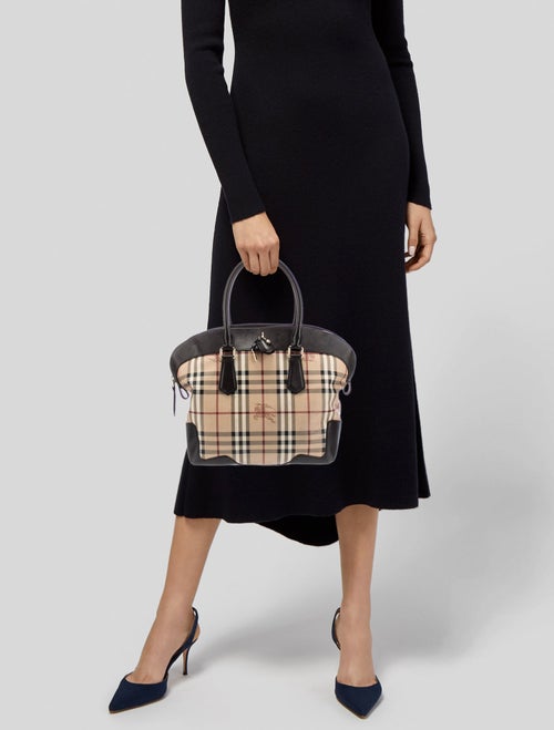 Burberry Haymarket Check Top Handle Bag