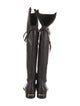 Burberry House Check Pattern Leather Riding Boots